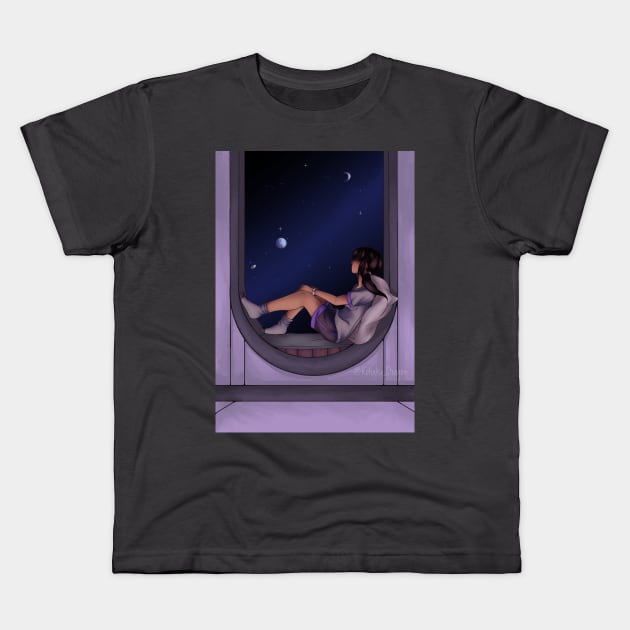 Stargazing Kids T-Shirt by SakuraDragon